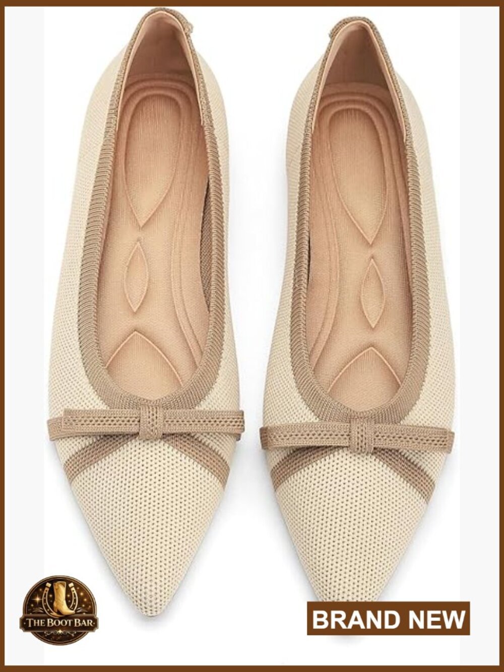 Pointed Toe Knit Foldable Ballet Flats Dressy Slip On Comfort Shoes
